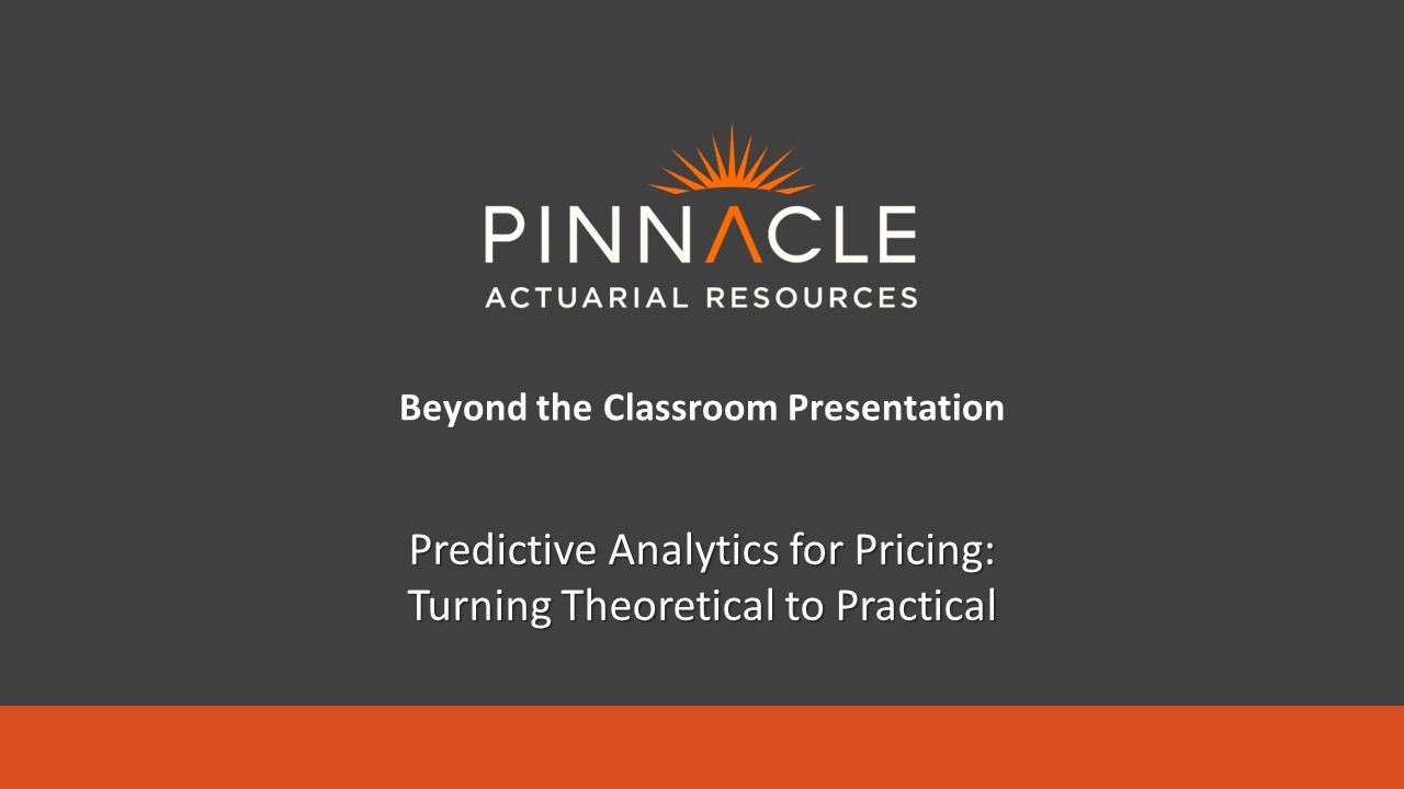 Title slide: Predictive Analytics for Pricing - Turning Theoretical to Practical