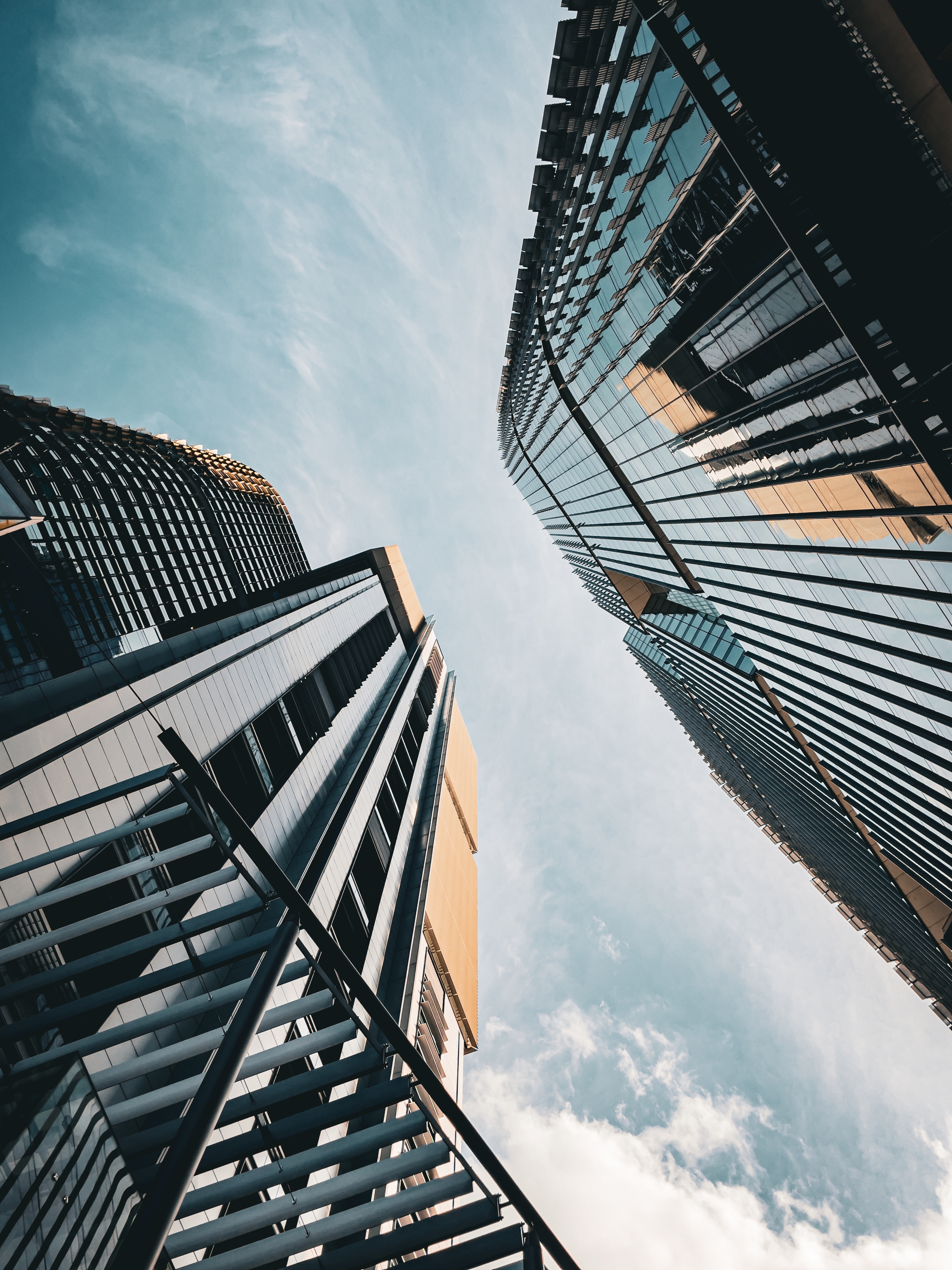 Two buildings and the sky above