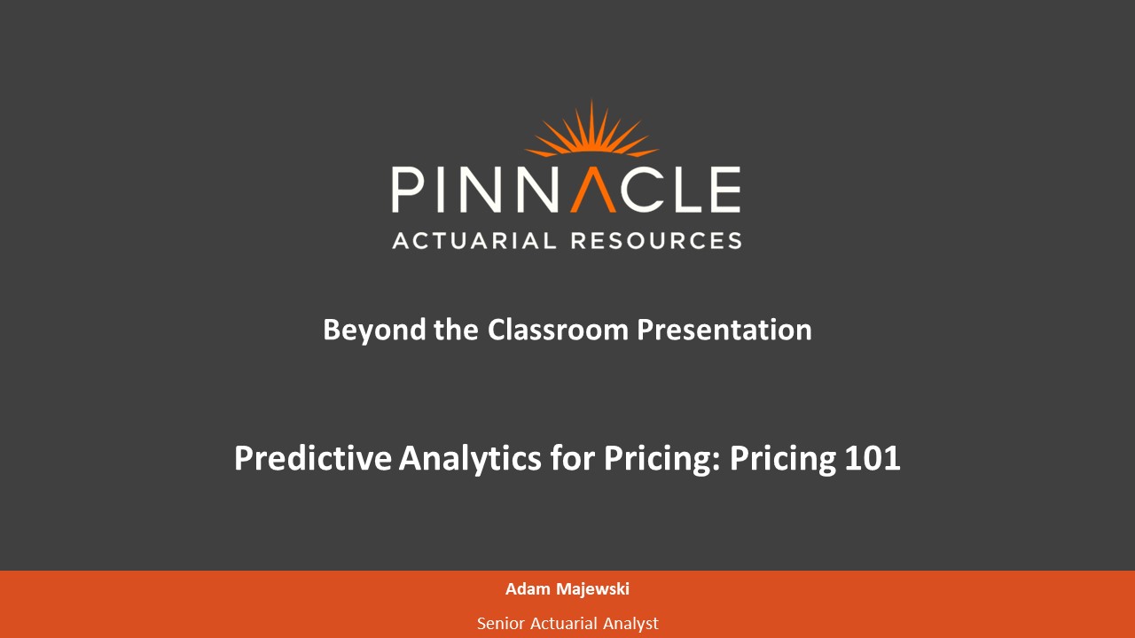 Title slide - Predictive analytics for pricing: pricing 101