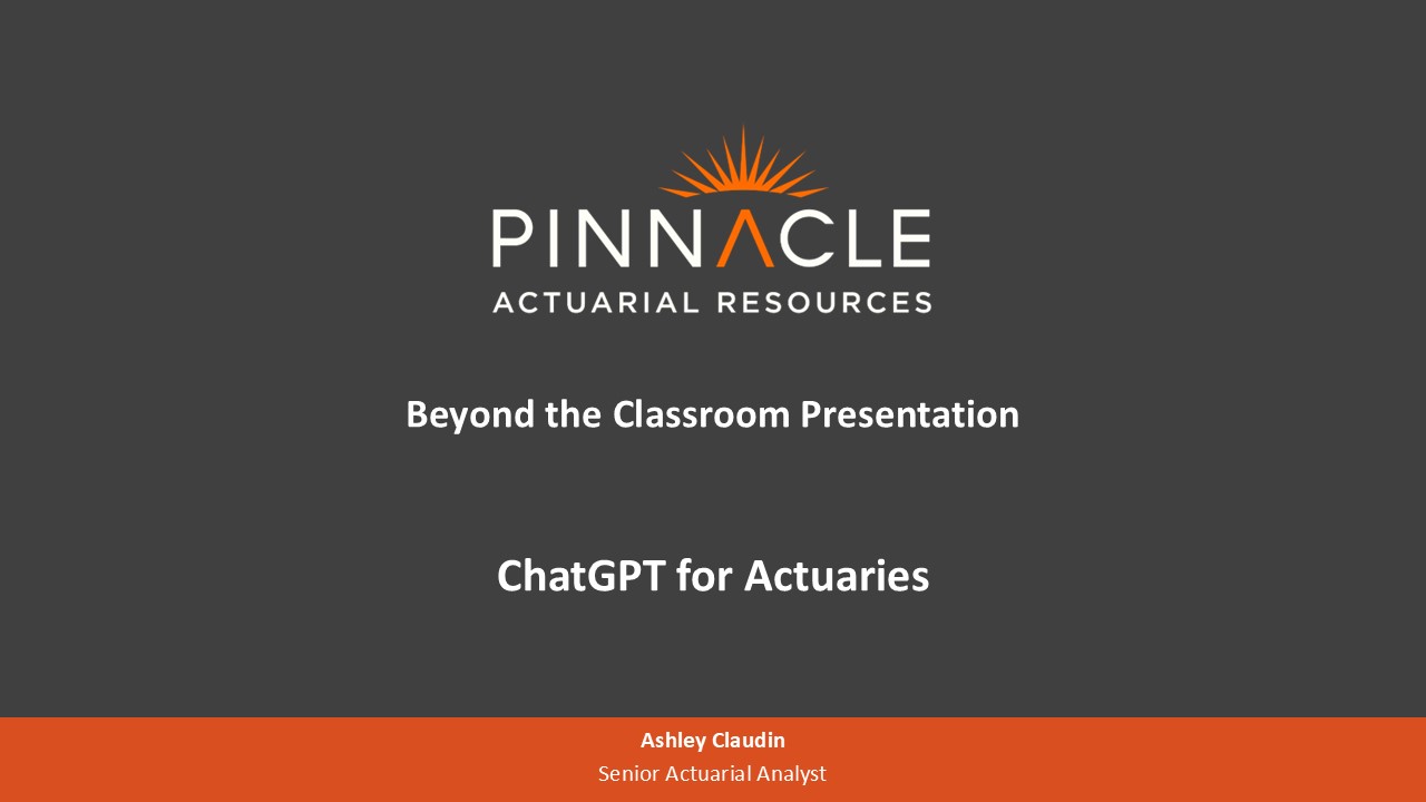 Title slide: GhatGPT for Actuaries