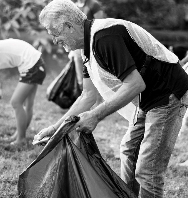 guy cleaning up