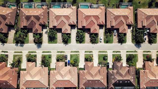 Aerial view of houses in florida