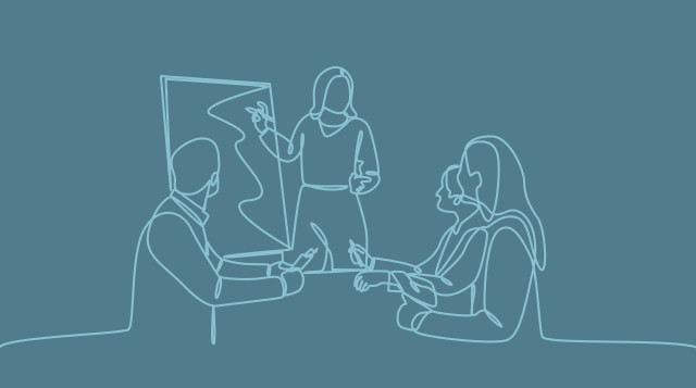 illustration of woman leading a meeting